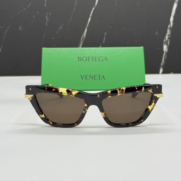 NEW BOTTEGA VENETA BV1241S 002 SUNGLASSES WOMEN HAVANA CAT EYEY EYEWEAR - Picture 3 of 13